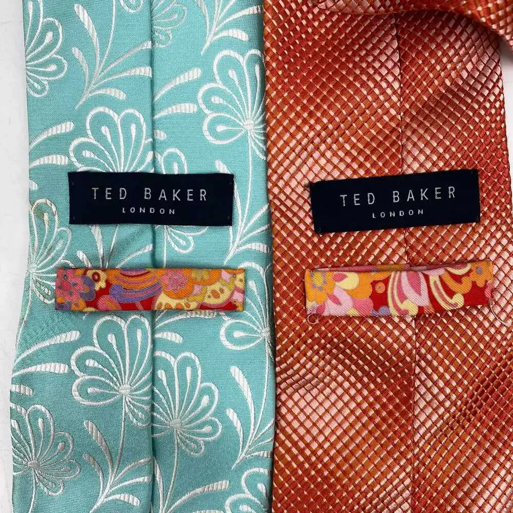 Ted Baker Silk Ties Blue & Orange 2-Pack | OS Silk Ties USA